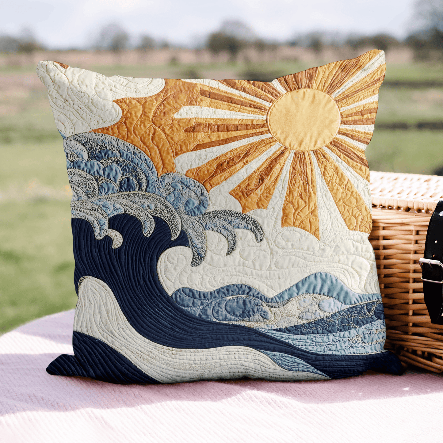 Ocean Sunrise Quilted Pillow Case NCU0VL775