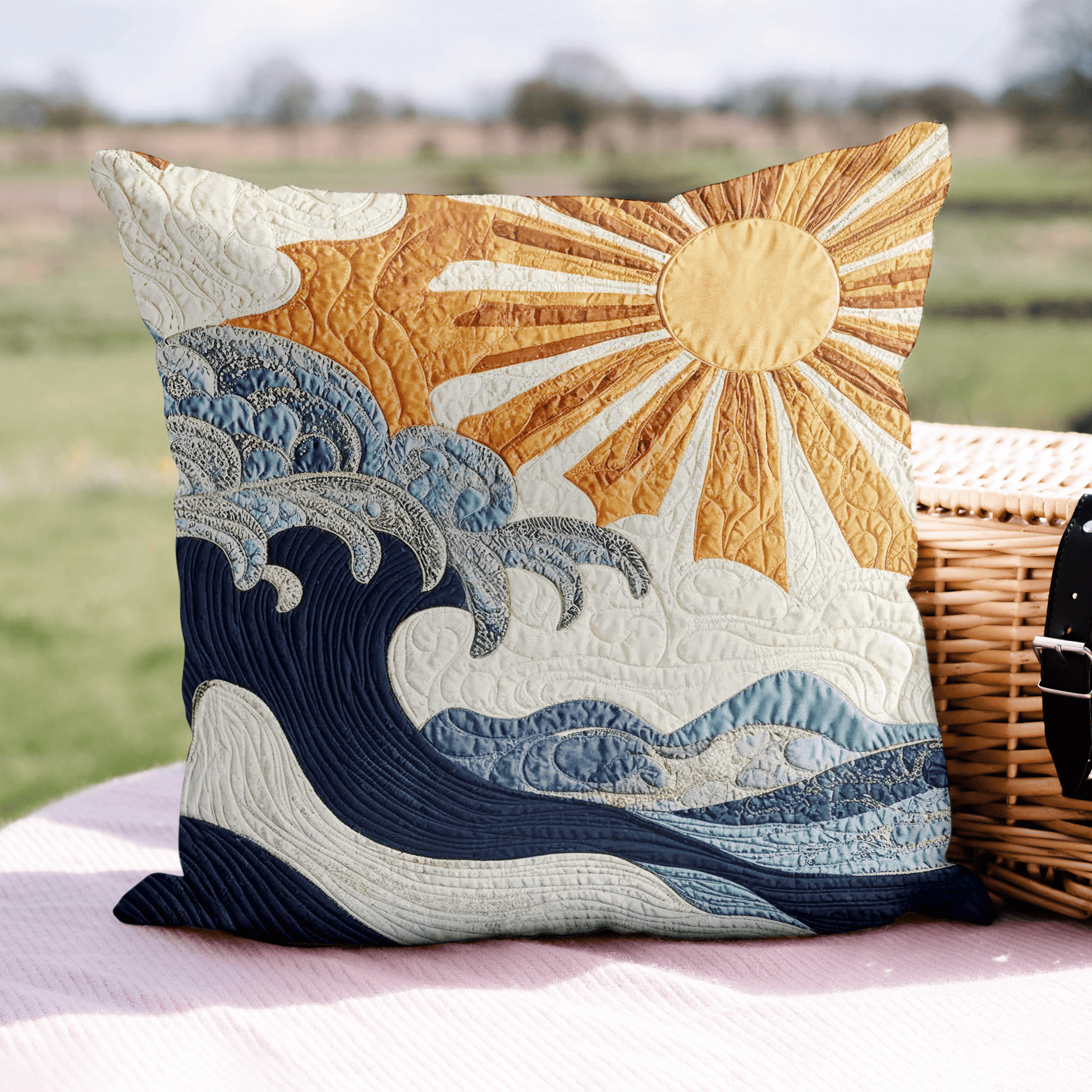 Ocean Sunrise Quilted Pillow Case NCU0VL775