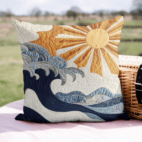 Ocean Sunrise Quilted Pillow Case NCU0VL775