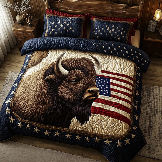 Bison Pride 3-Piece Quilted Bedding Set NCU0DK8816