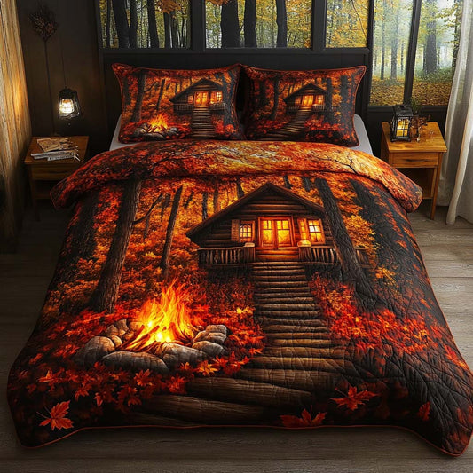 Fall Glow 3-Piece Quilted Bedding Set NCU0NT8977