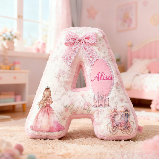 Personalized Princess Letter Shaped Pillow Cozy Home Decor Gifts Idea For Sisters