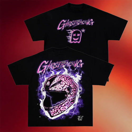 Ghost Racing Merch Big Brain Pink T-Shirt Black Gift Ideas For Friends