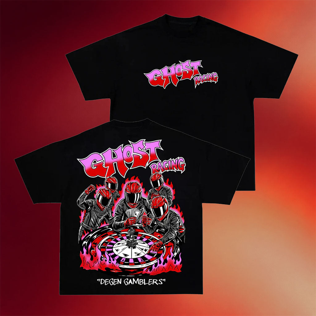 Ghost Racing Merch Degen Gamblers Shirt Black Birthday Gift Ideas For Dad
