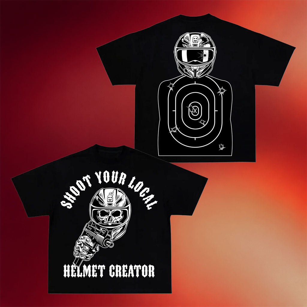 Ghost Racing Merch 2026 Shoot Your Local Helmet Creator Shirt Gifts For Husband