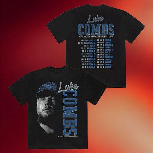 Luke Combs Merch 2026 Vintage Photo Tour T-Shirt Luke Combs My Kinda Saturday Night Tour Shirt