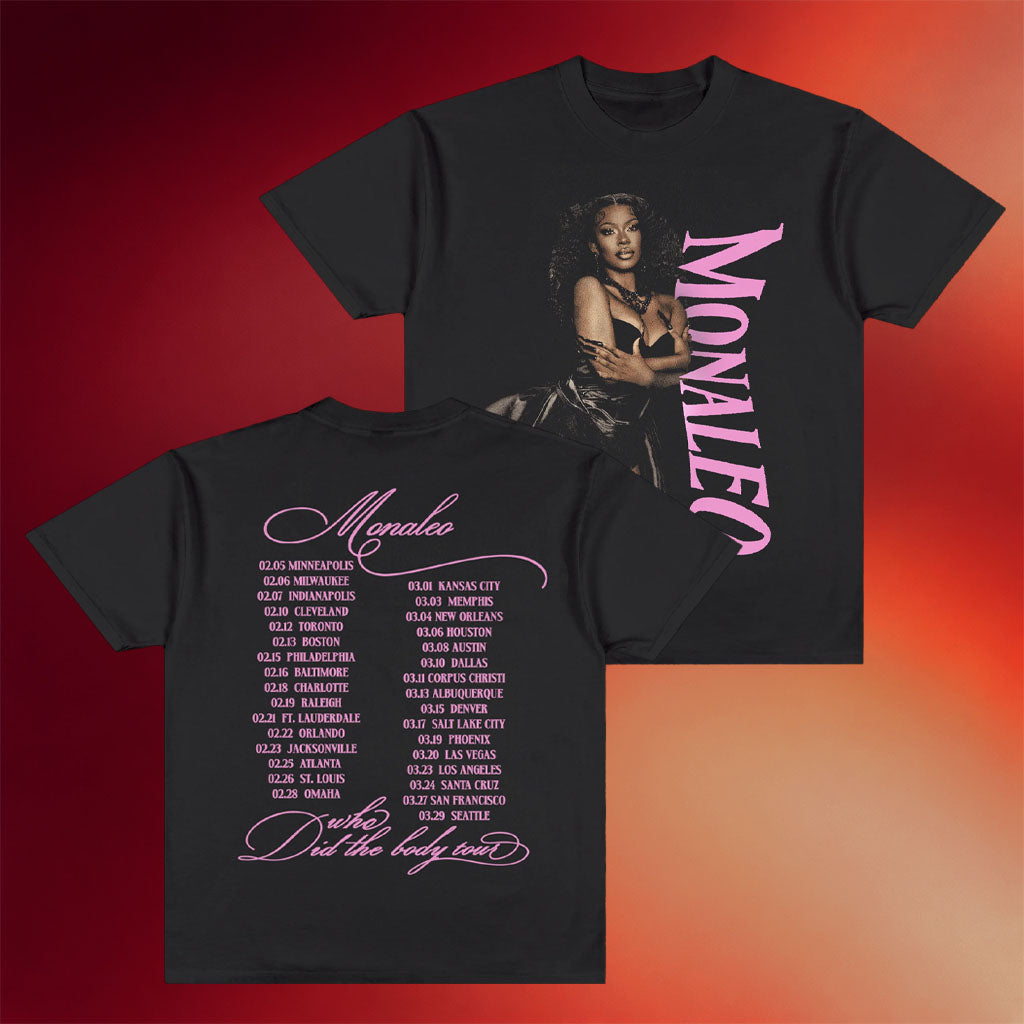 Monaleo Merch 2026 Monaleo Rap T-Shirt Who Did The Body Tour Shirt Gifts For Fans