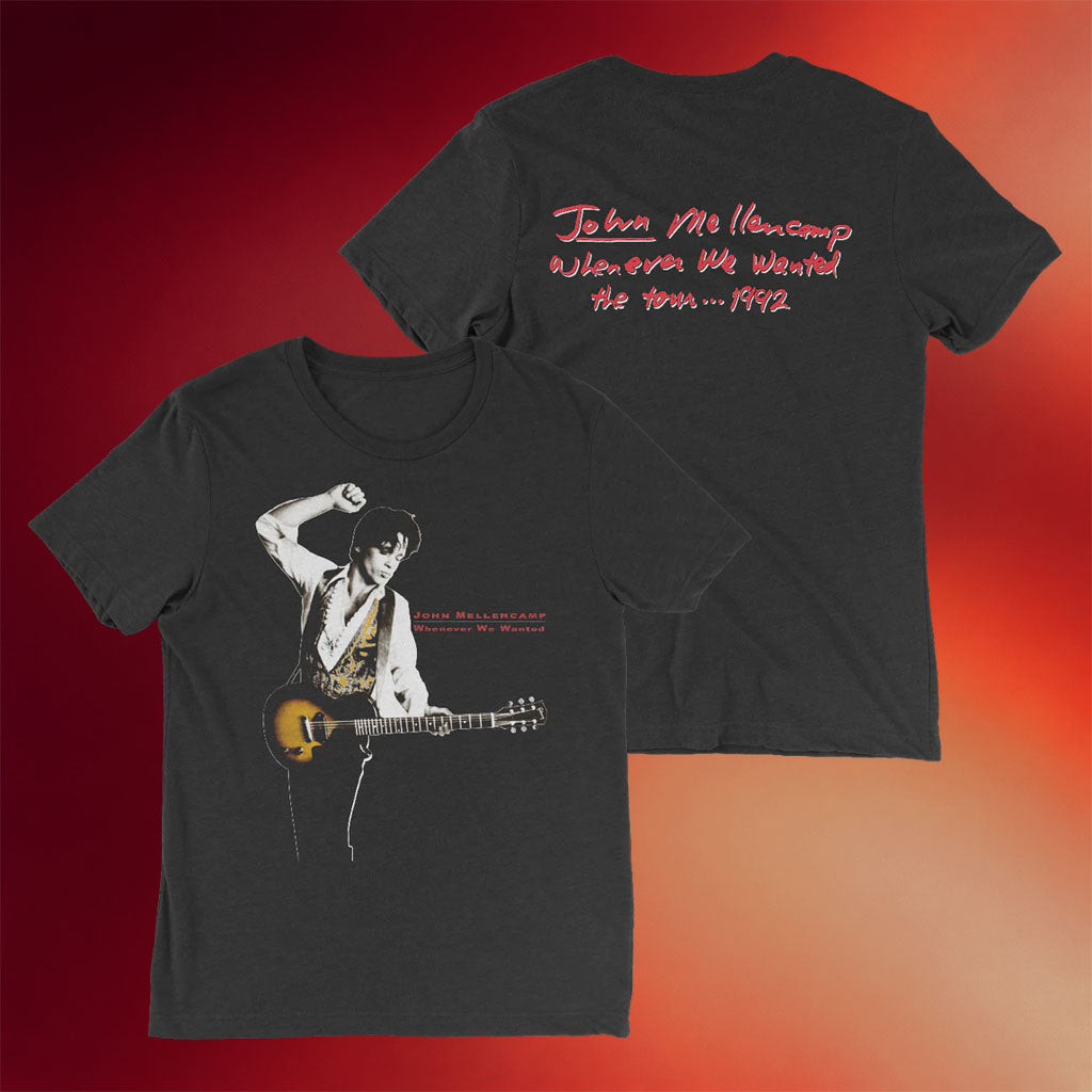 John Mellencamp Merch Whenever We Wanted Tour 1992 T-Shirt Presents For Music Lovers