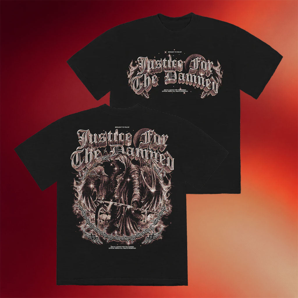 Justice For The Damned Merch 2026 Reaper T-Shirt Music Gift Ideas For Guys