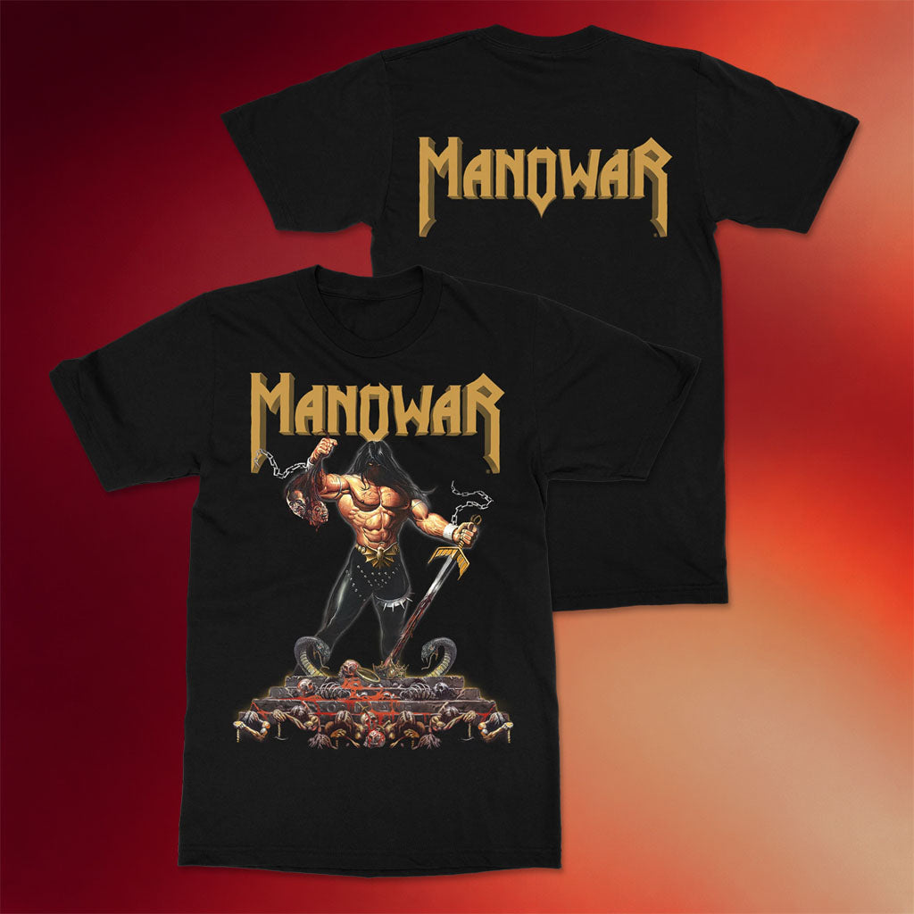 Manowar Merch 2026 Dawn Of Battle Yellow Logo T-Shirt Manowar Band Shirt Fan Gifts