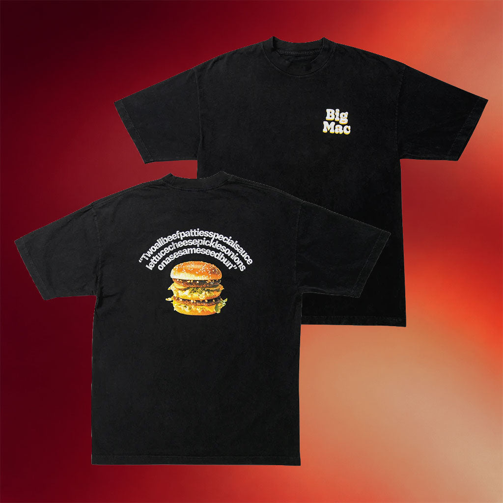 McDonalds Merch 2026 Big Mac Ingredient Black Vintage T-Shirt Gifts For Friends