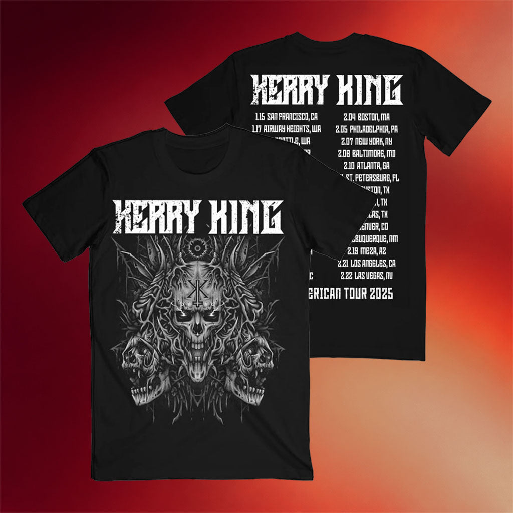 Kerry King Merch Multi Skull 25 ITIN T-Shirt Kerry King Shirt Gifts For Music Enthusiasts