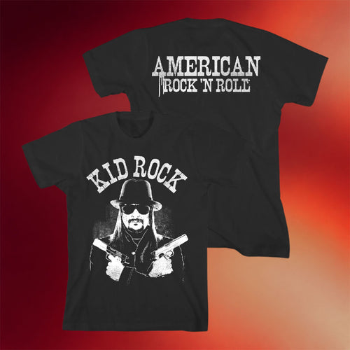 Kid Rock Merch 2026 Crossed Guns T-Shirt American Rock N Roll Shirt Gift For Music Fans