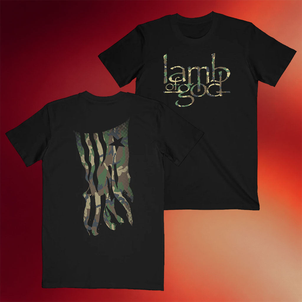 Lamb Of God Merch LOG Camo Flag T-Shirt Gift Ideas For Dad