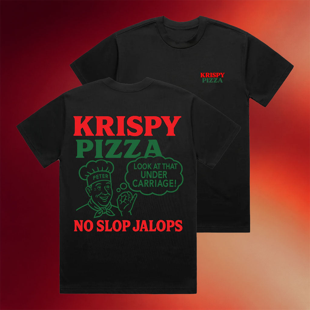 Krispy Pizza Merch 2026 No Slop Jalops Black T-Shirt Best Gifts For Father