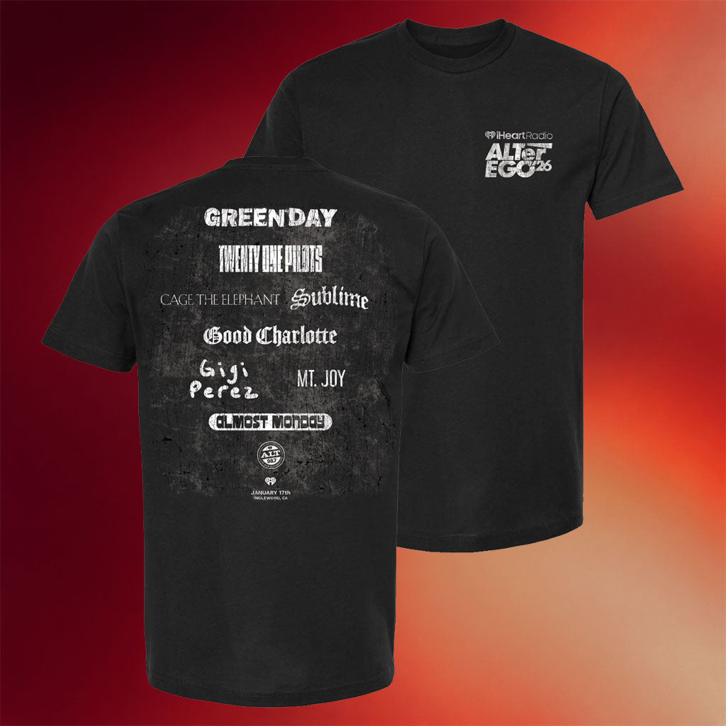 IHeart Merch ALTer EGO 2026 Distressed Logo T-Shirt Black IHeartRadio Shirt Music Fan Gifts