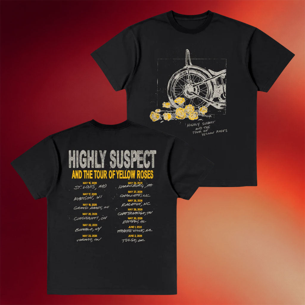 Highly Suspect Merch 2026 Tour Of The Yellow Roses Dateback T-Shirt Present For Band Fans