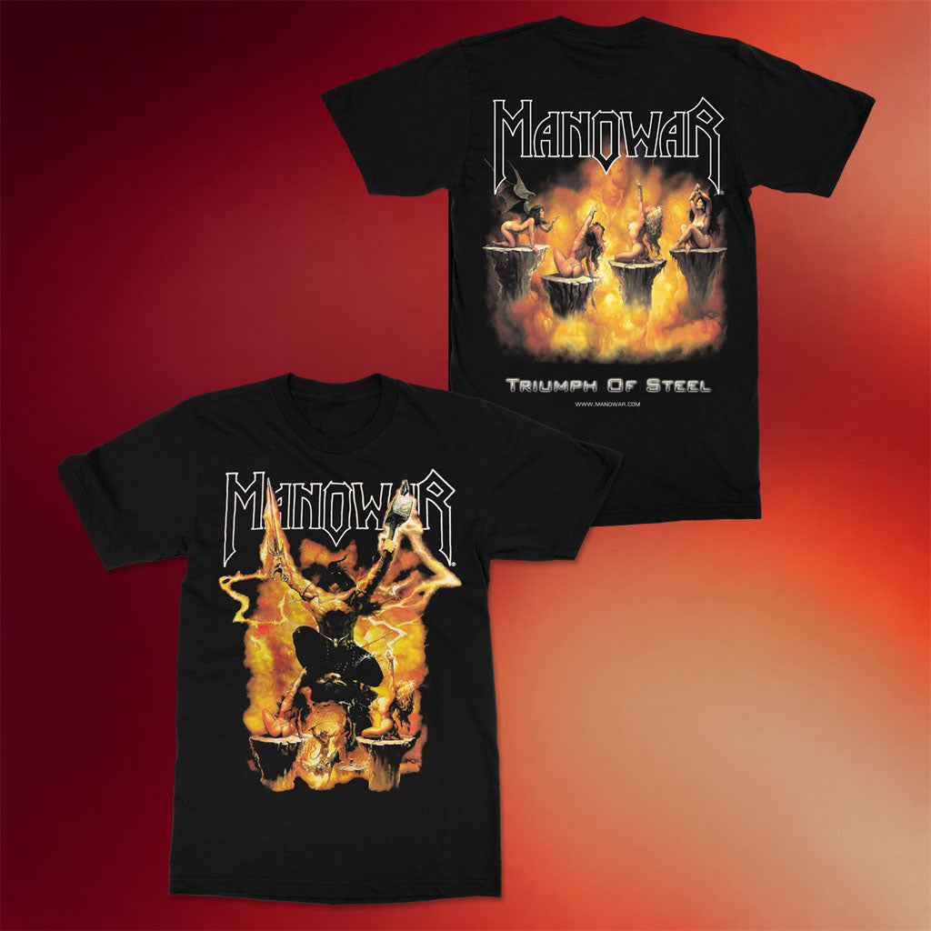 Manowar Merch Triumph Of Steel T-Shirt Manowar Band Shirt Gifts For Music Lovers