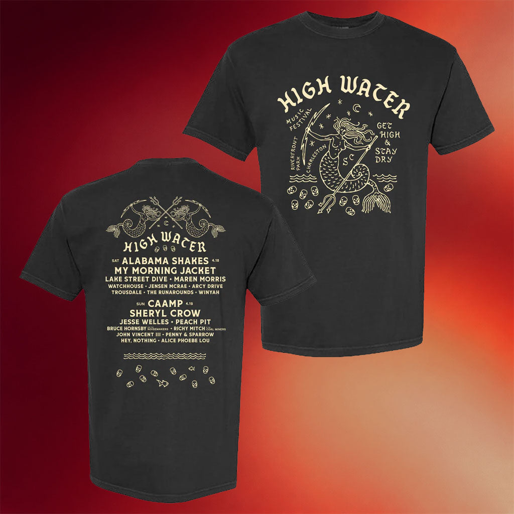 High Water Festival Merch 2026 Mermaid Lineup T-Shirt Cool Gifts For Music Lovers