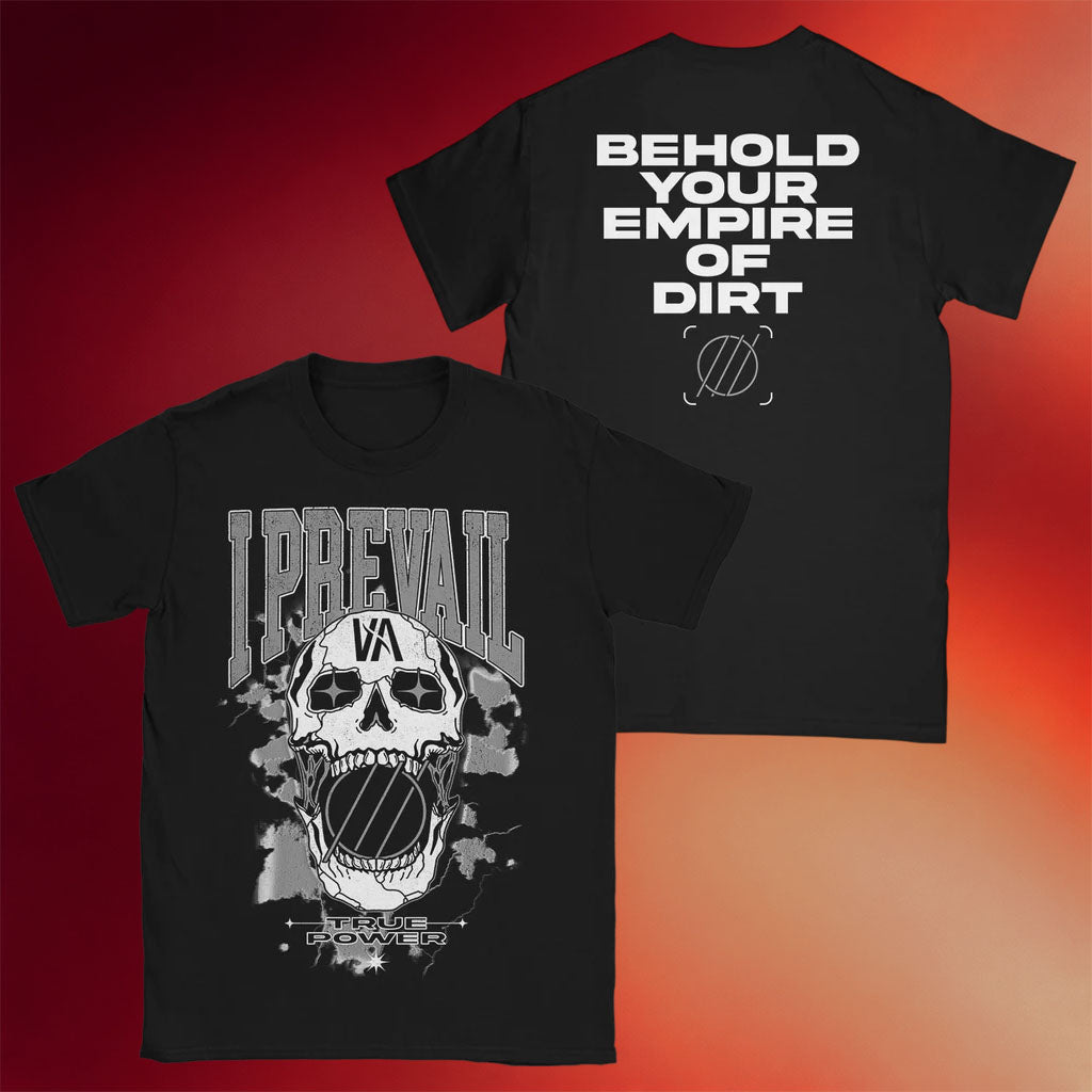 I Prevail Merch 2026 True Power Rowdy Skull T-Shirt Black Presents For Rock Lovers