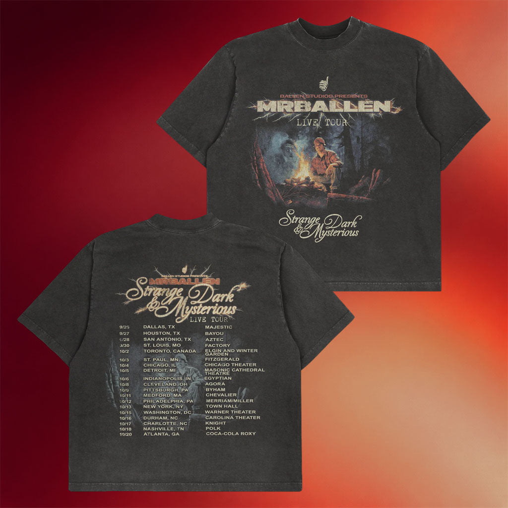 MrBallen Merch Strange Dark And Mysterious Live Tour Distressed T-Shirt Gifts For Friends