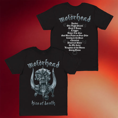 Motorhead Merch 2026 Kiss Of Death Tracklist T-Shirt Motorhead Rock Band Shirt Gift For Fans