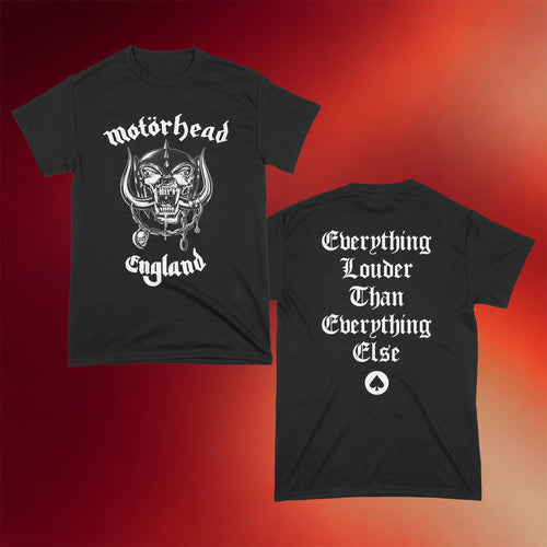 Motorhead Merch 2026 Motorhead England T-Shirt Everything Louder Than Everything Else Shirt