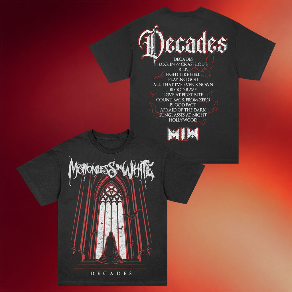 Motionless In White Merch 2026 Tracklist Tour Dates T-Shirt MIW Decades Shirt Gifts For Fans