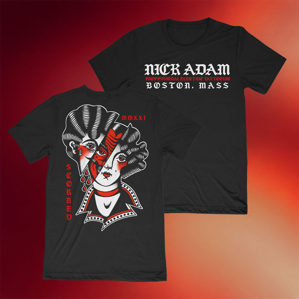 Nick Adam Tattoo Merch 2026 Scorned T-Shirt Gifts For Tattoo Enthusiasts