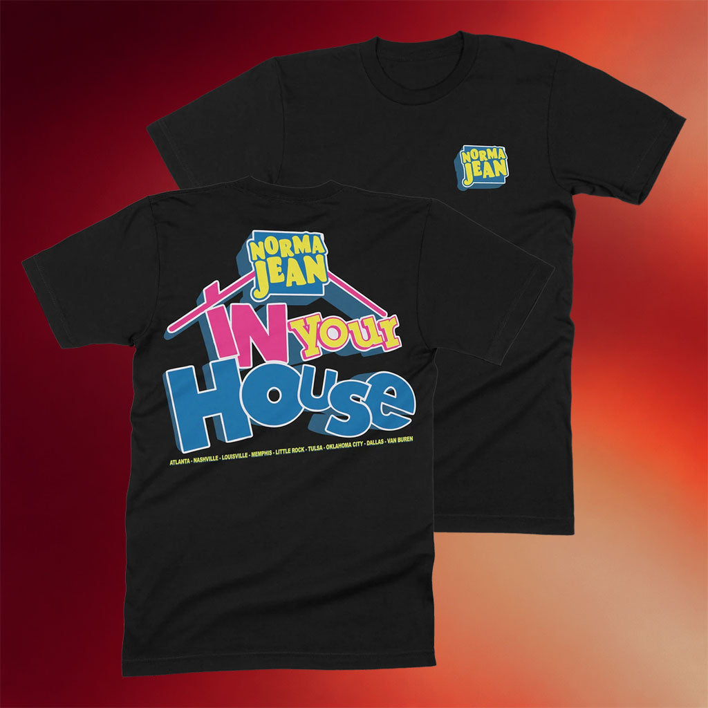 Norma Jean Merch 2026 In Your House Shirt Black  Best Gifts For Band Fans