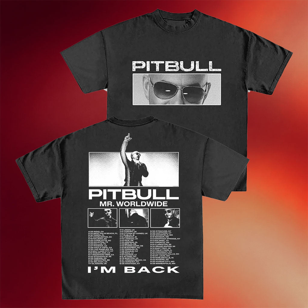 Pitbull Merch 2026 I_m Back 2026 Tour T-Shirt Pitbull Concert Merch Best Gifts For Music Fans