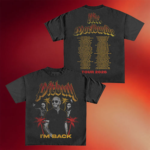 Pitbull Merch Mr Worldwide I_m Back 2026 Tour  T-Shirt Pitbull Concert Merch Music Fan Gifts