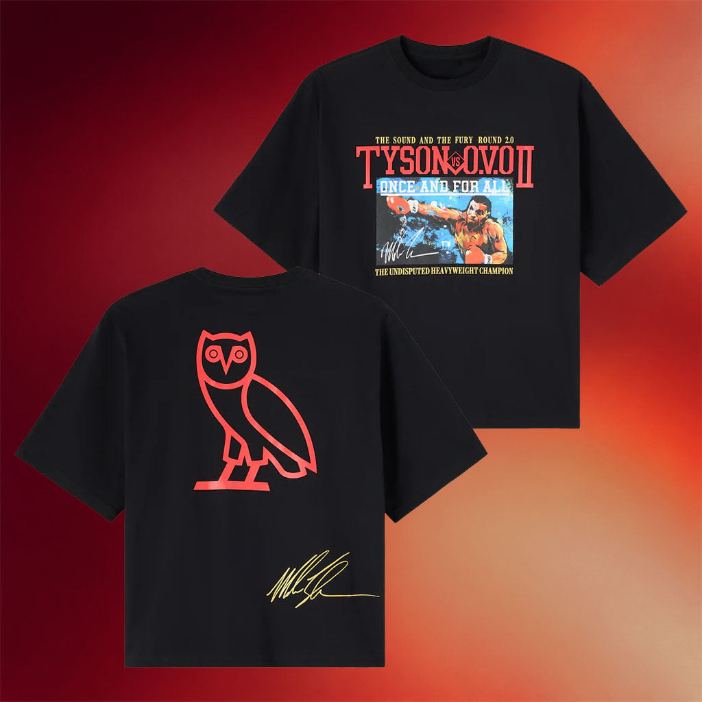 OVO Merch 2026 Tyson Champion T-Shirt Black Best Gifts For Boxes Fans