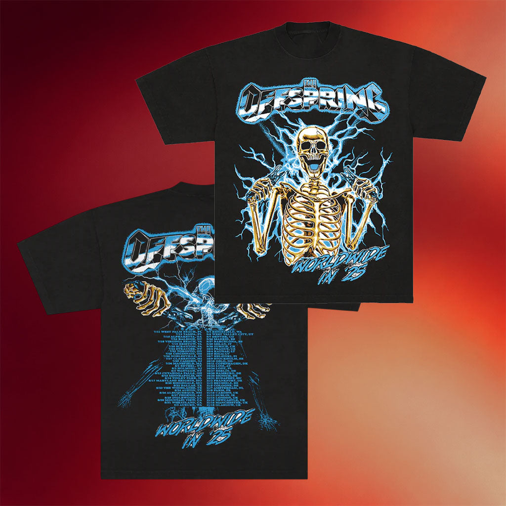 Offspring Merch Spark Plug Skeleton 2026 Tour T-Shirt The Offspring Shirt Gifts For Rock Lovers