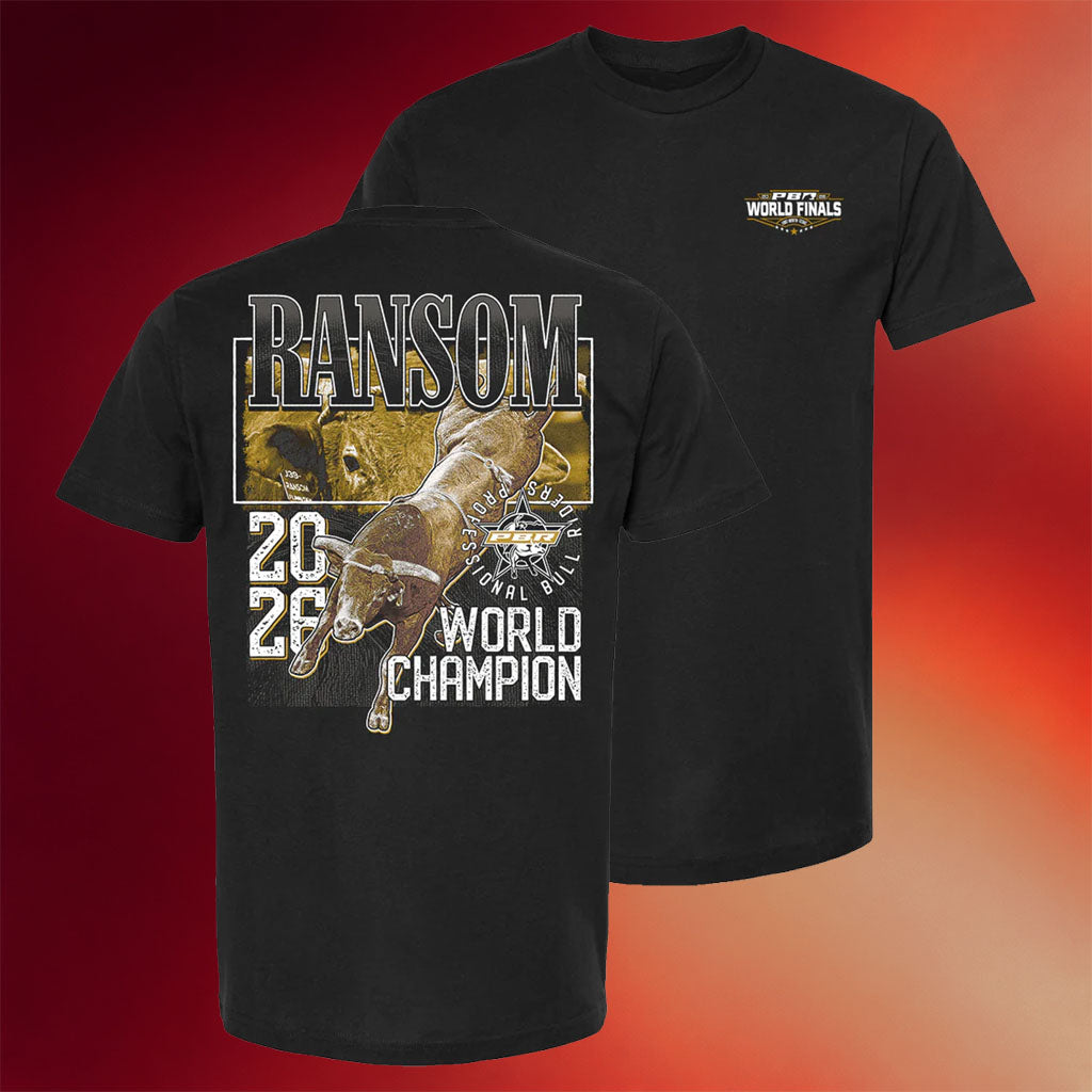PBR Merch PBR 2026 World Champion Bull Ransom T-Shirt Best Gift For Bull Riding Fans