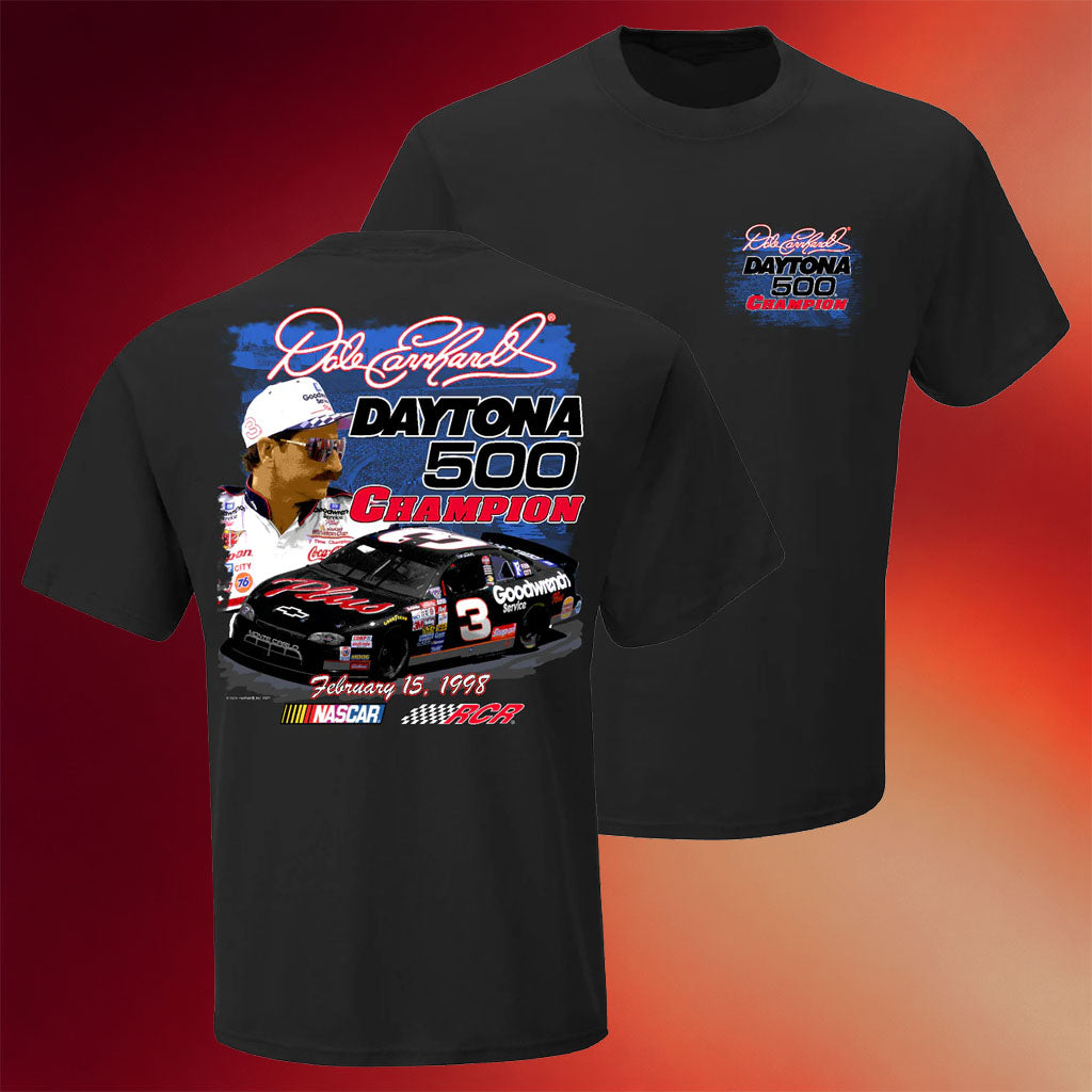 RCR Merch 2026 Dale Earnhardt 1998 Daytona 500 Win T-Shirt Gifts For NASCAR Fans
