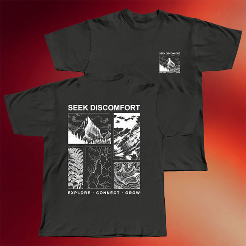 Seek Discomfort Merch 2026 Elements T-Shirt Seek Discomfort Explore Connect Grow Shirt Gifts