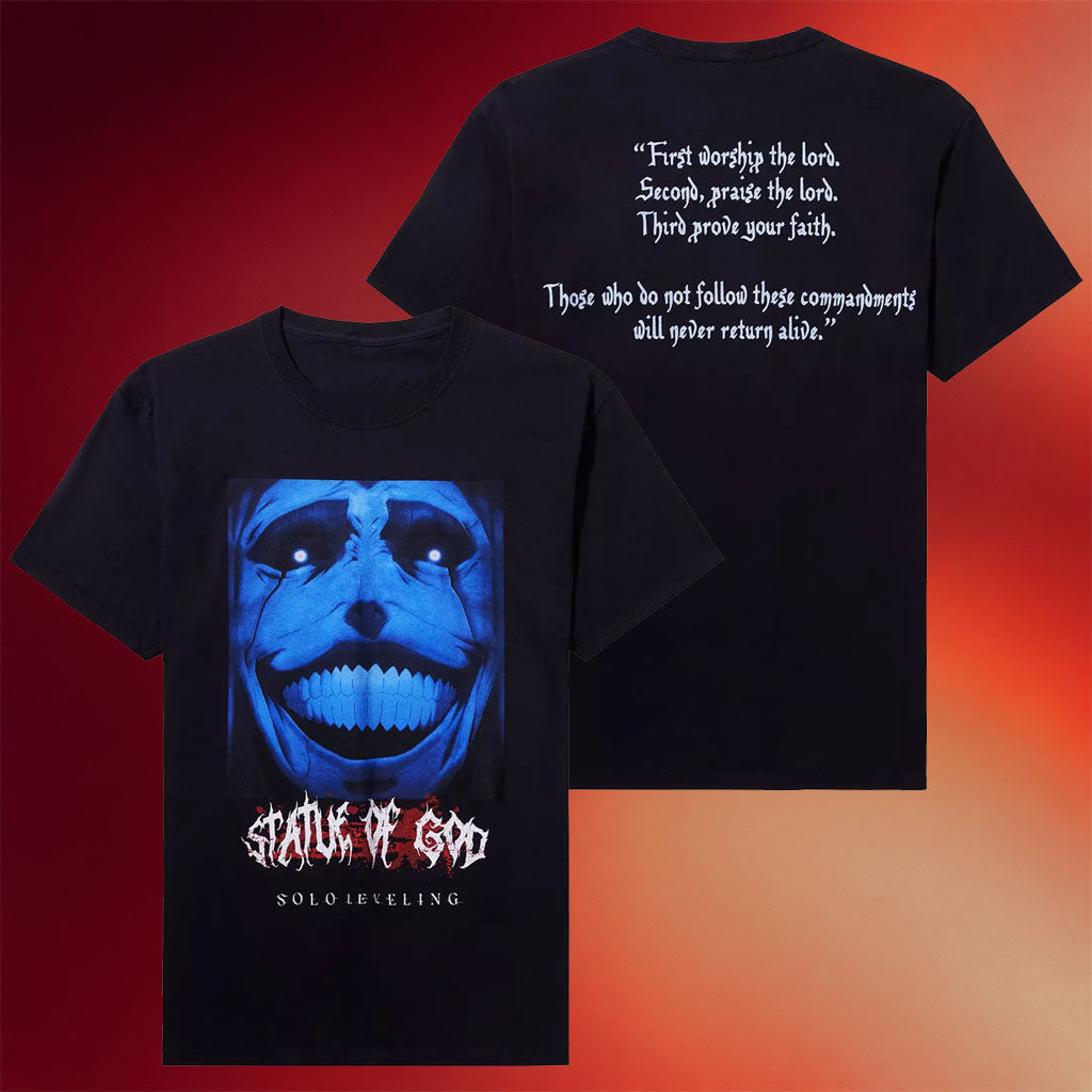 Solo Leveling Merch Solo Leveling Statue Of God T-Shirt Birthday Gift For Him