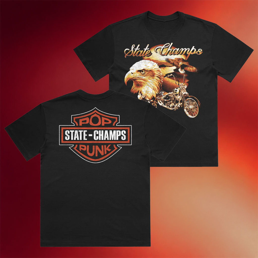 State Champs Merch 2026 Motorcycle T-Shirt State Champs Pop Punk Shirt Gifts For Music Lovers