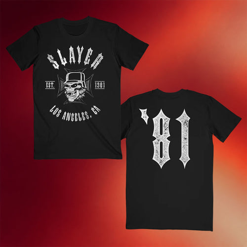 Slayer Merch Established 1981 Skull T-Shirt Slayer Los Angeles CA Shirt Gifts For Brother