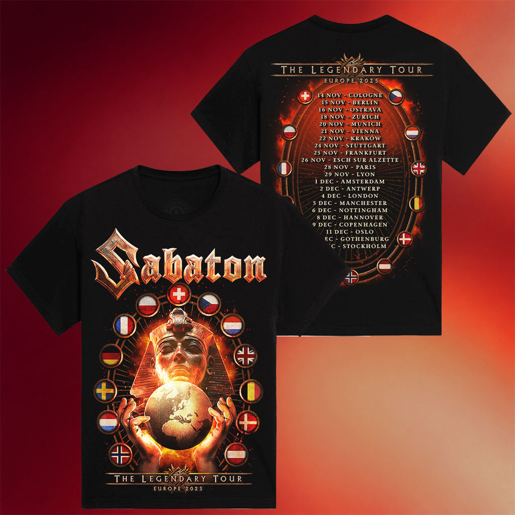 Sabaton Merch Flags Of Europe 2025 Tour T-Shirt Sabaton Shirt Birthday Gift For Band Fans