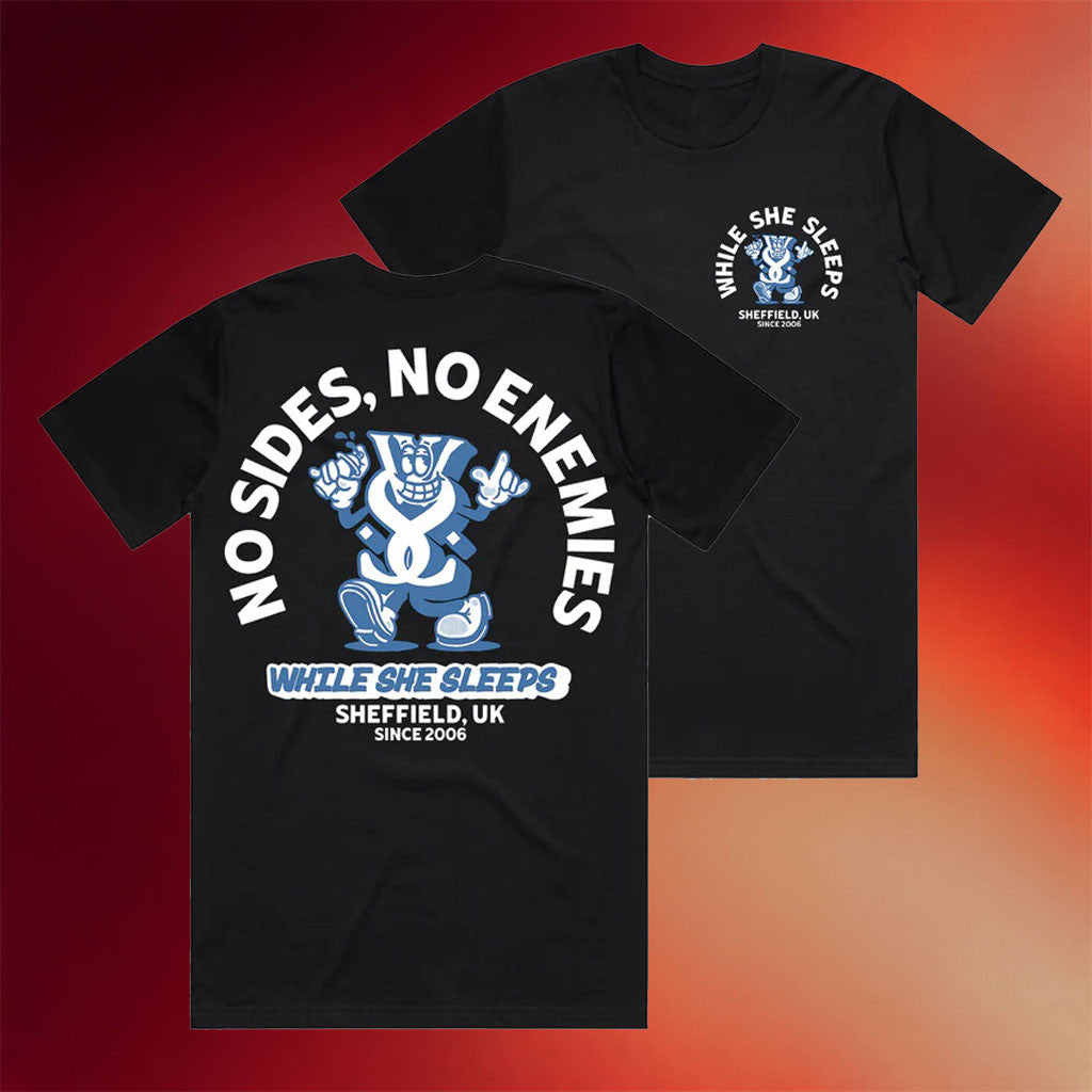 While She Sleeps Merch Mascot T-Shirt No Sides No Enemies WSS Shirt Gifts For Band Fans