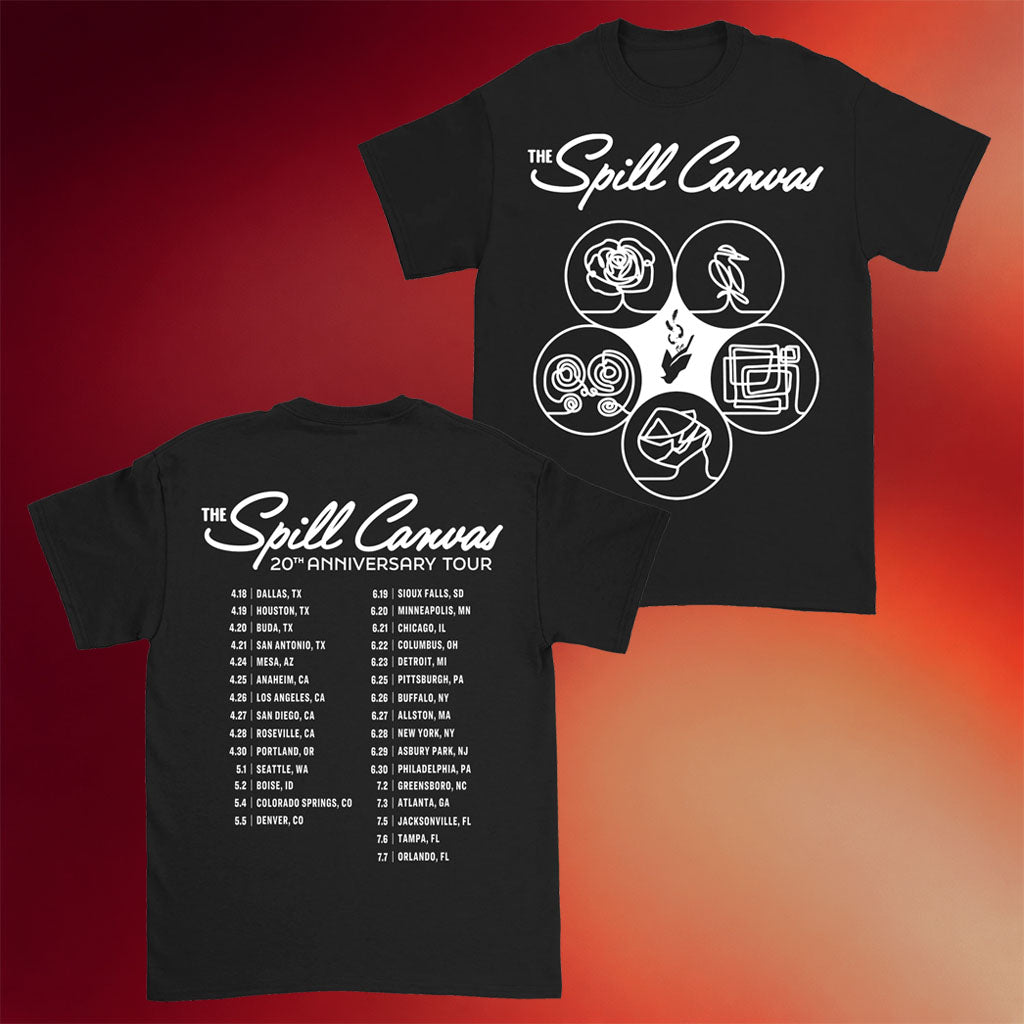 The Spill Canvas Merch 2026 The Spill Canvas 20th Anniversary Tour T-Shirt Gifts For Fans