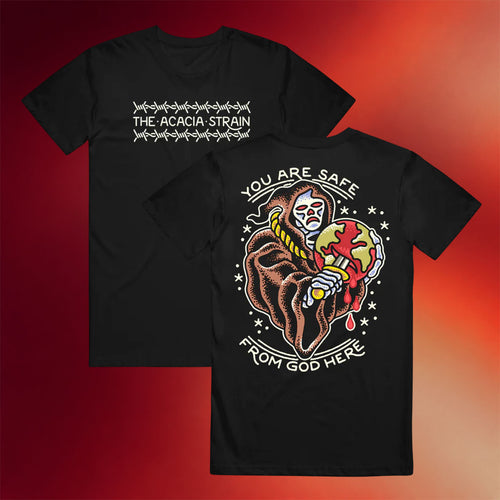 The Acacia Strain Merch 2026 You Are Safe From God Here Reaper Shirt Top 10 Father_s Day Gifts