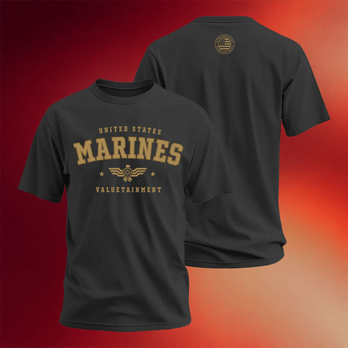 Valuetainment Merch 2026 Future Looks Bright US Marine Corps Black T-Shirt Gifts For Veteran