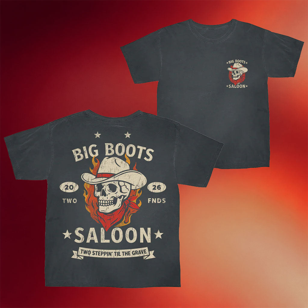 Two Friends Merch 2026 Big Boots Saloon T-Shirt Music Related Gifts For Guys