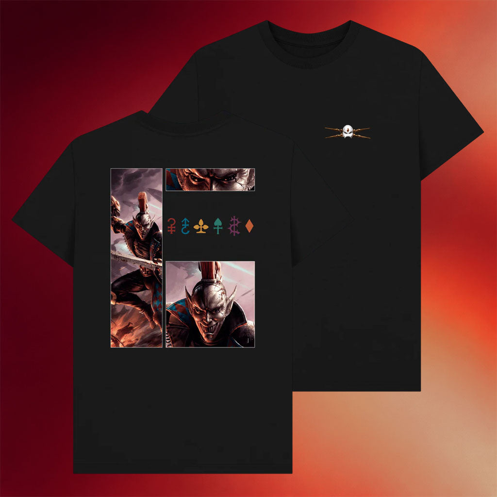 Warhammer Merch Harlequins Collage Back T-Shirt Birthday Gift For Brother