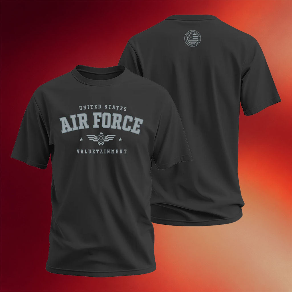 Valuetainment Merch 2026 Future Looks Bright US Air Force Black T-Shirt USAF Merch Dad Gifts