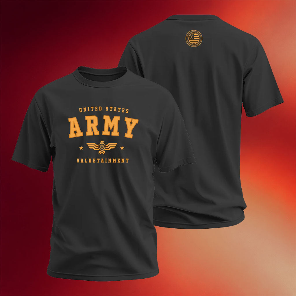 Valuetainment Merch 2026 Future Looks Bright US Army Black T-Shirt Best Veteran Gifts