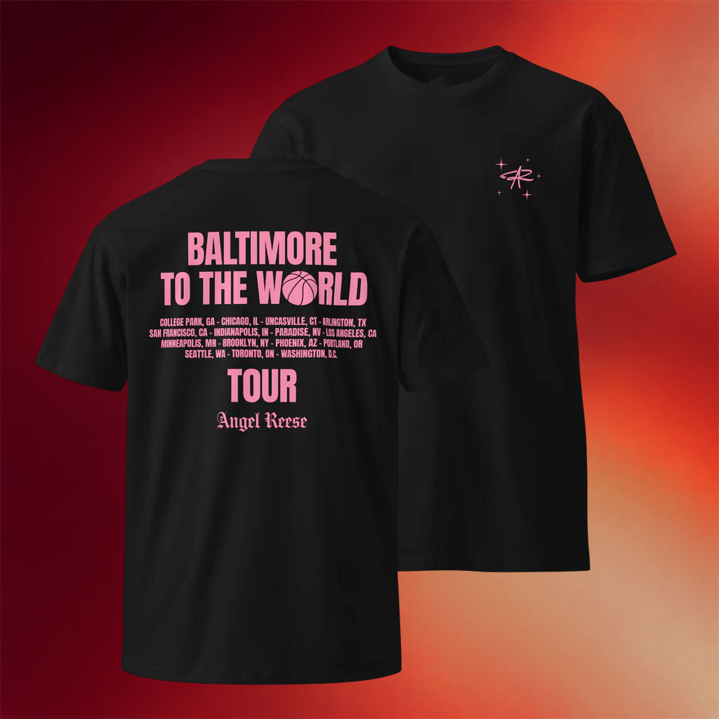 The Angel Reese Merch Baltimore To The World Tour T-Shirt Basketball Fan Gift Ideas